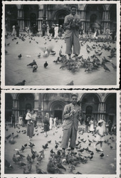 Lot of 2: Man with Pigeons, St. Mark's Square Original Photograph
