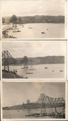 Lot of 3 Snapshots: Carquinez Bridge Construction Crockett, CA Postcard Original Photograph Original Photograph