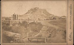 Cabinet Card of the Acropolis in Athens by Kibbe, Hartington, Nebraska Original Photograph