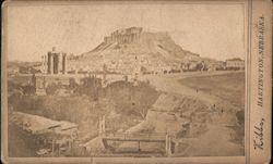 Cabinet Card of the Acropolis in Athens by Kibbe, Hartington, Nebraska Greece Greece, Turkey, Balkan States Original Photograph  Original Photograph