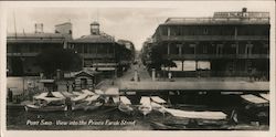 Port Said, View into the Prince Faruk Street Postcard