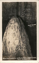 Red Stalagmite in Bluff Dwellers Cave Postcard