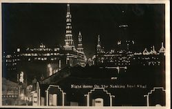 Night Scene on the Nanking Road Shanghai, China Postcard Postcard Postcard