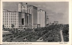 Biscayne Boulevard and Hotels Miami, FL Romer Postcard Postcard Postcard