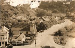 Calvary Presbyterian Church and neighborhood in Bolinas, California Postcard