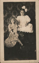 Young Girl with Doll Postcard