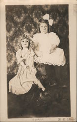 Young Girl with Doll Postcard