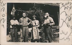 Cowboys and Cowgirl Holding Rifles Postcard