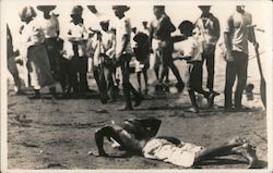 Rodeo?  Onlookers and Crawling Boy Postcard