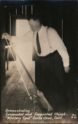 Demonstrating Suspended and Supported Object "Mystery Spot" Postcard