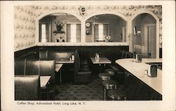 Coffee Shop, Adirondack Hotel Postcard