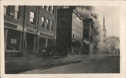 1925 Fire, Ladder Truck, Kilburn Block, Post Office Postcard