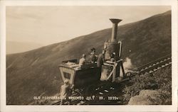 Old Peppersass Wrecked July 20, 1929 Cog Railway Postcard