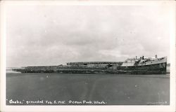 "Caeba" grounded Feb. 5, 1925. Ocean Park, Wash. Postcard