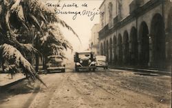 Cars on the streets of Durango, Mexico Postcard