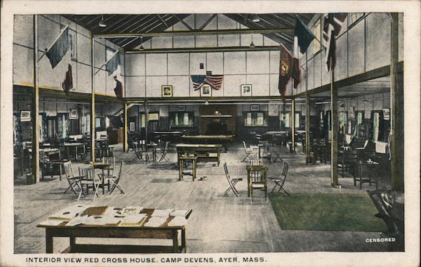 Interior View Red Cross House, Camp Devens Ayer Massachusetts