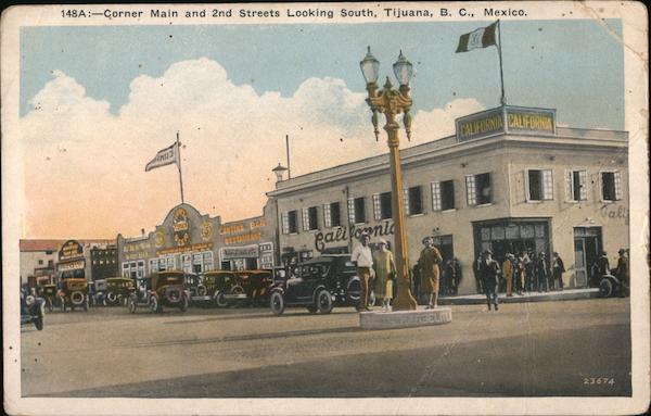 Corner Main and 2nd Streets, Looking South Tijuana BC Mexico