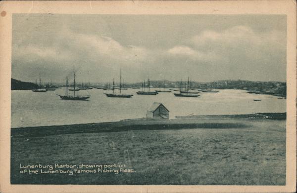Lunenburg Harbo, showing portion of the Lunanburg Famous Fishing Fleet NS Canada