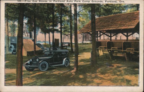 Free Gas Stove in Portland Auto Park Camp Grounds, Portland, Ore. Oregon
