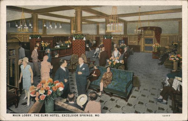 Main Lobby, The Elms Hotel, Excelsior Springs, Mo. Missouri
