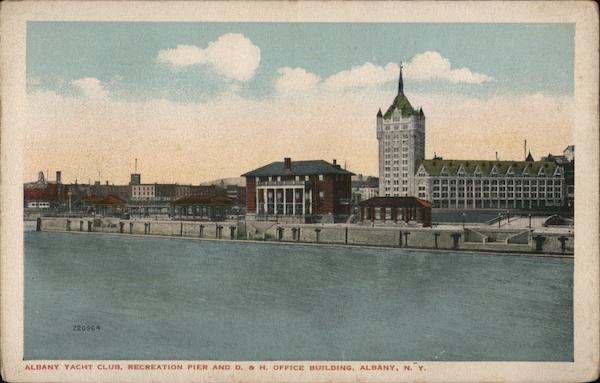 Albany Yacht Club, Recreation Pier and D&H Office Building New York