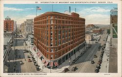 Intersection of Broadway and Seventeenth Street, Denver, Colo. Postcard