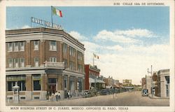 Main Business Street in C. Juarez, Mexico Postcard Postcard Postcard