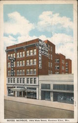 Hotel Monroe, 1904 Main Street, Kansas City, Mo. Postcard