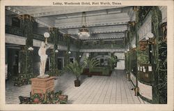 Lobby Westbrook Hotel Fort Worth, TX Postcard Postcard Postcard