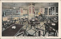 Coffee Room, Hotel Fort Des Moines Postcard