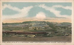 Bird's Eye View of U.S> National Army Cantonment, Camp Dodge Postcard