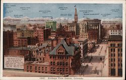 Birdseye View, Denver, Colorado Postcard