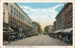 Pleasant Street Looking West, Claremont, N.H. Postcard