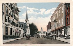 Main Street, Looking East from Post Office, Littleton, N.H. New Hampshire Postcard Postcard Postcard