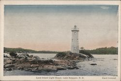 Loon Island Light House, Lake Sunapee Postcard