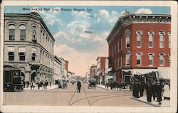 Main looking East from Walnut, Muncie, ind. Indiana Postcard Postcard Postcard