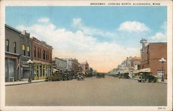 Broadway Looking North Alexandria, MN Postcard Postcard Postcard