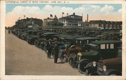 Lipstick-Kissed Automobile Lineup at Band Concert Postcard