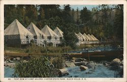 Tent Row at Camp Galena, Custer State Park, Black Hills, S.D. South Dakota Postcard Postcard Postcard