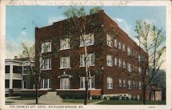 The Crowley Apt. Hotel, Excelsior Springs, Mo. Postcard