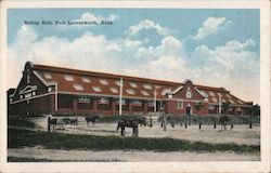 Riding Hall, Fort Leavenworth, Kans. Postcard