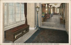 Lobby, Hotel Hayes and Annex Postcard