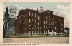 Topeka High School, Manual Training Building Topeka, Kan. Postcard