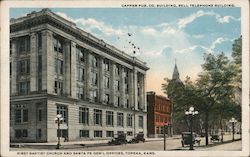 First Baptist Church and Santa Fe General Offices Topeka, KS Postcard Postcard Postcard