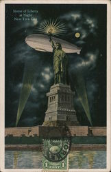 Statue of Liberty at Night New York City, NY Postcard Postcard Postcard