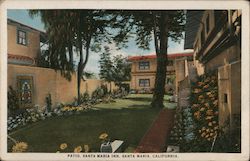 Patio, Santa Maria Inn California Postcard Postcard Postcard