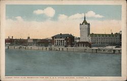 Albany Yacht Club, Recreation Pier and D&H Office Building New York Postcard Postcard Postcard