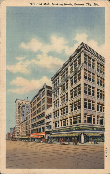 12th and Main Looking North, Kansas City, Mo. Missouri