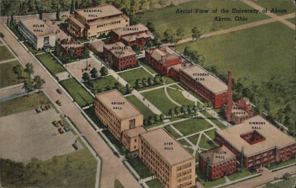 Aerial View of the University Of Akron Ohio