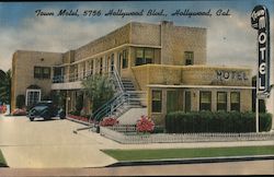 Town Motel, 5756 Hollywood Blvd., Hollywood, Cal. Postcard